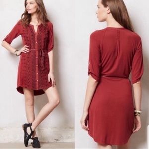 Anthropologie Tiny Embroidered Tunic Dress XS